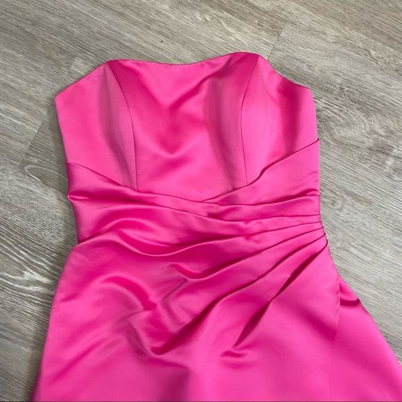 Mori Lee By Madeline Gardner Satin A-Line Prom Formal Bridesmaid Maxi Dress - Picture 4 of 11